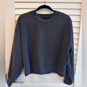 lululemon ribbed softstreme perfectly oversized cropped crew - black - size 10